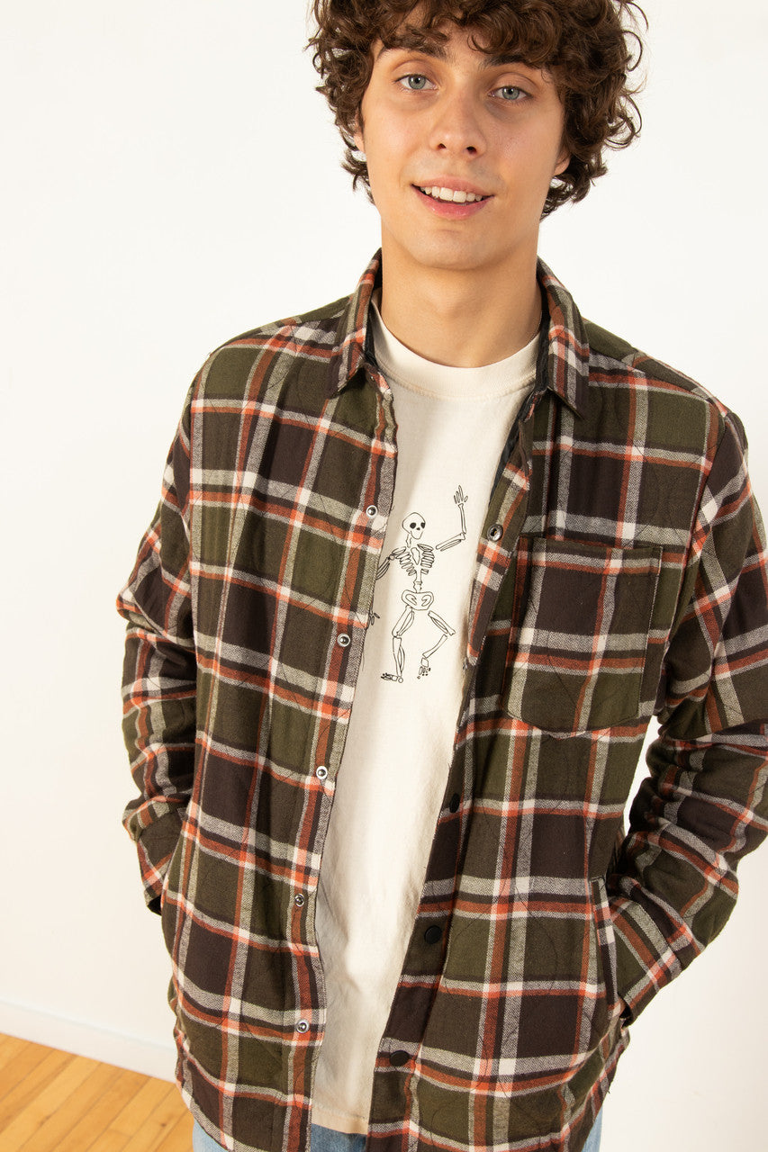 Olive Quilted Flannel