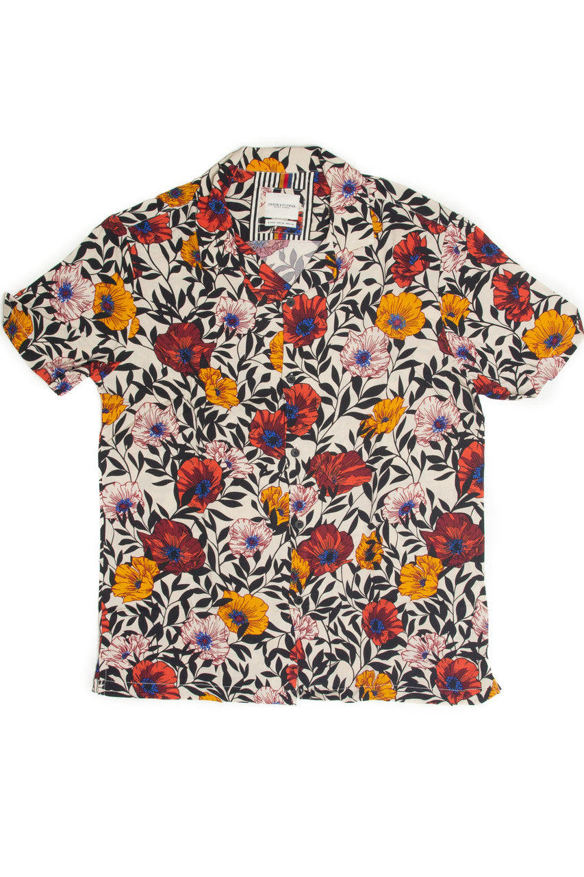 Ivory Floral Woven Shirt
