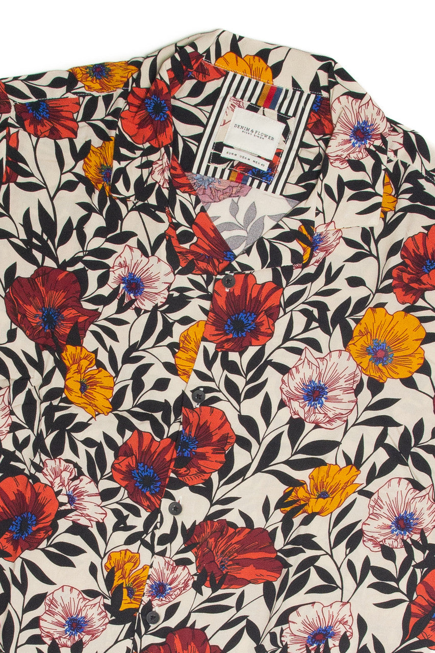 Ivory Floral Woven Shirt