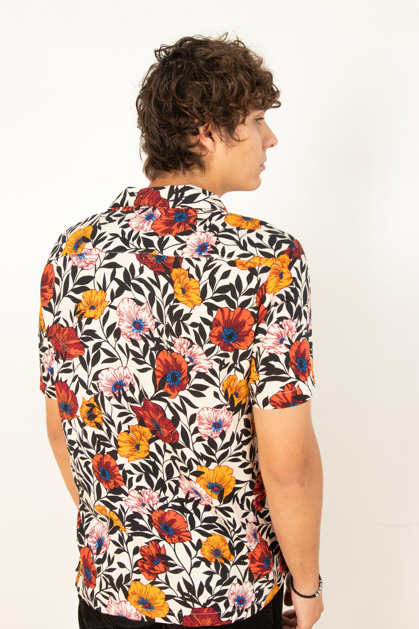 Ivory Floral Woven Shirt