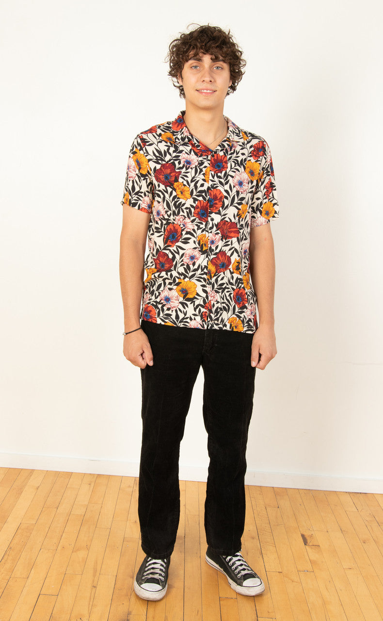 Ivory Floral Woven Shirt