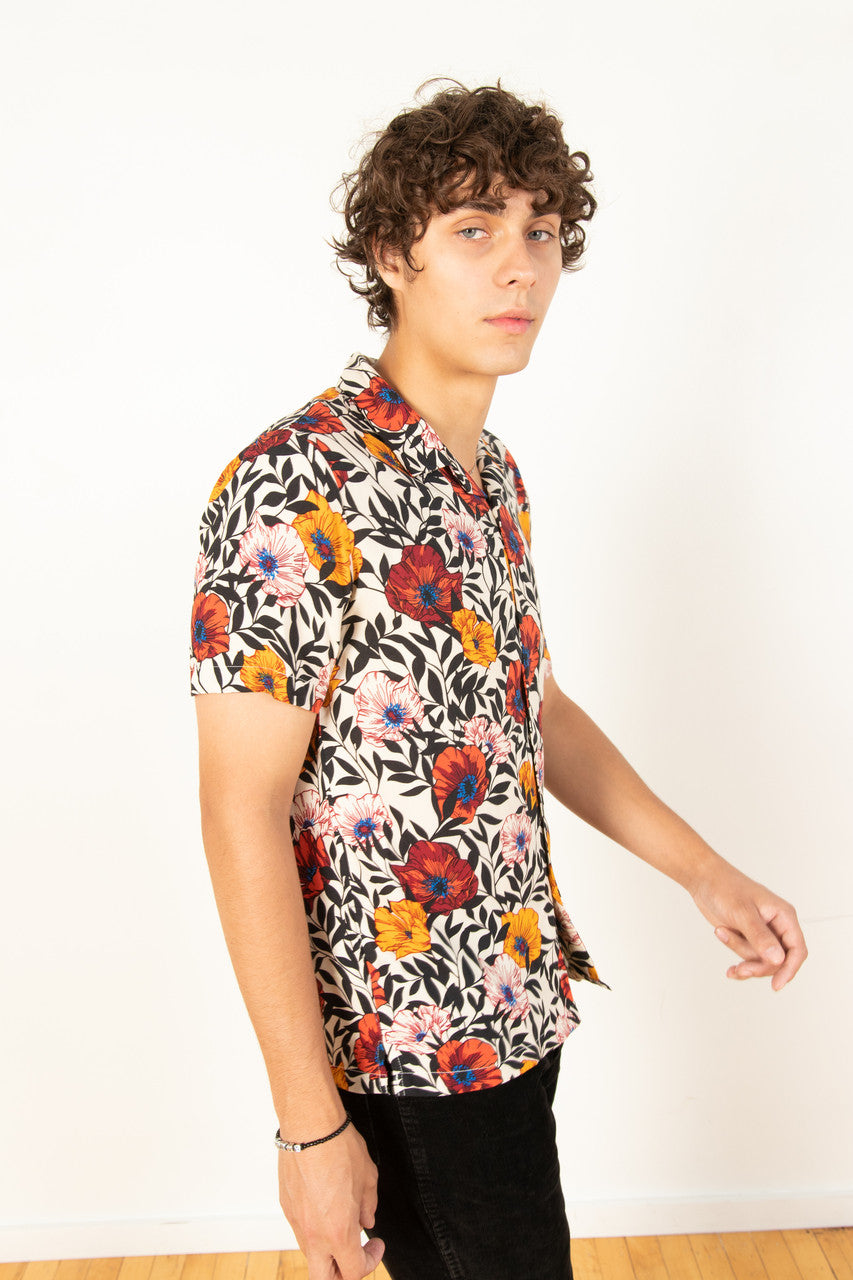 Ivory Floral Woven Shirt