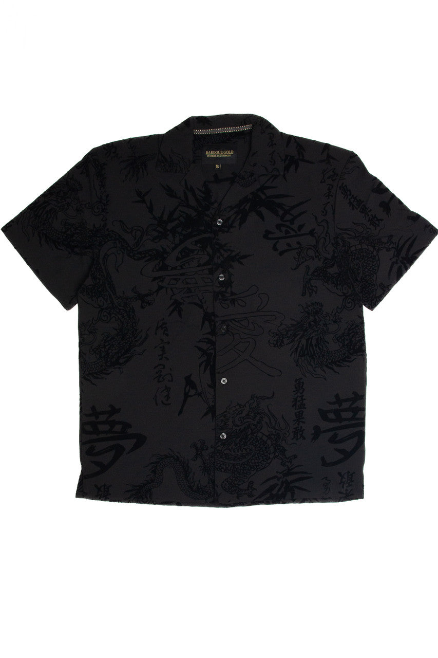 Black Y2K Dragon Shirt