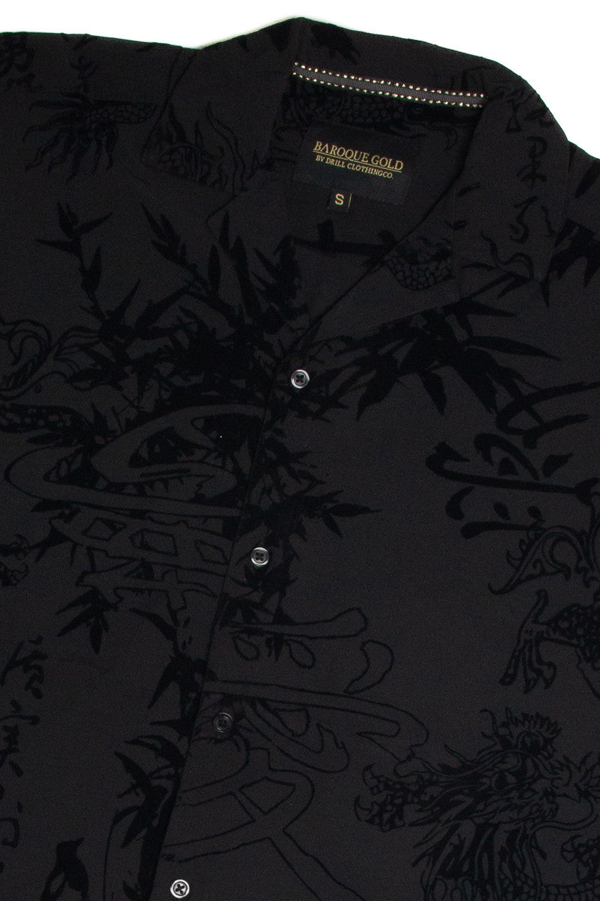 Black Y2K Dragon Shirt