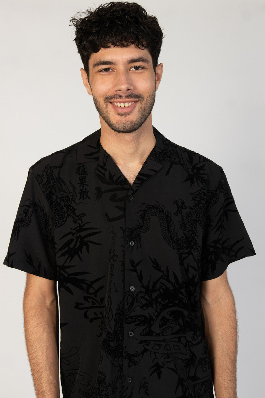 Black Y2K Dragon Shirt