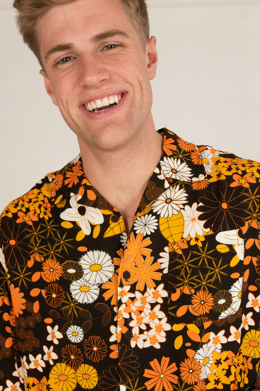 Throwback Floral Long Sleeve Button Up Shirt