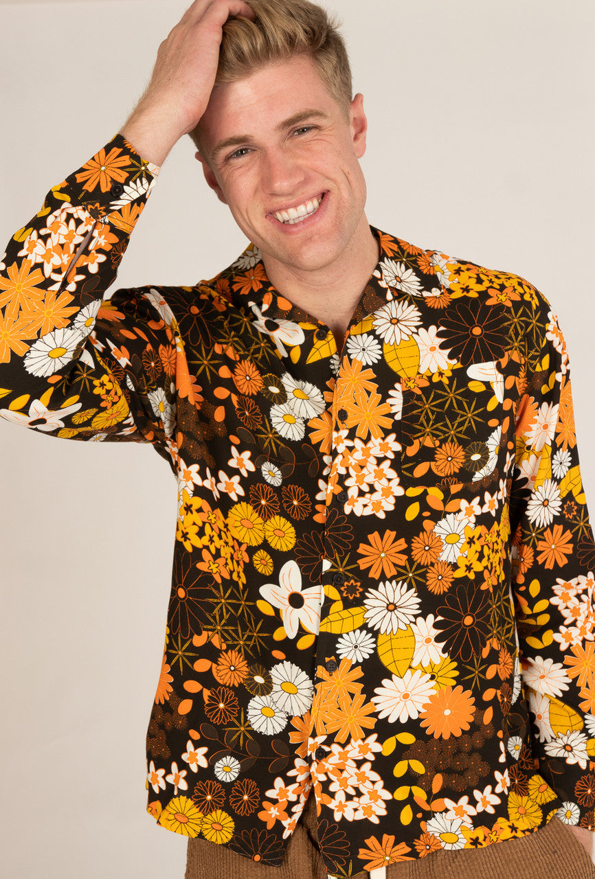 Throwback Floral Long Sleeve Button Up Shirt