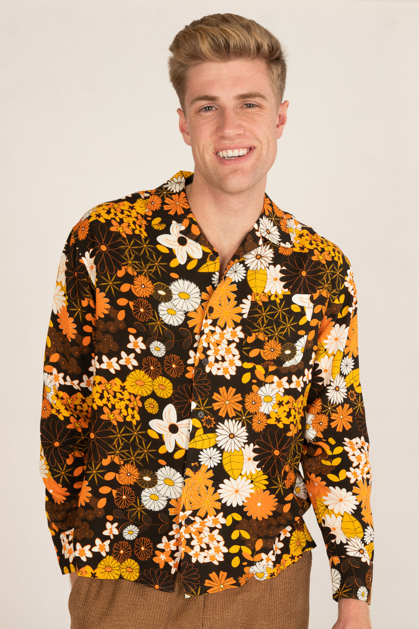 Throwback Floral Long Sleeve Button Up Shirt