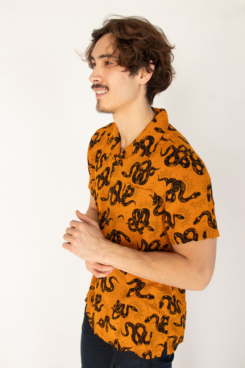 Celestial Snake Button Up Shirt