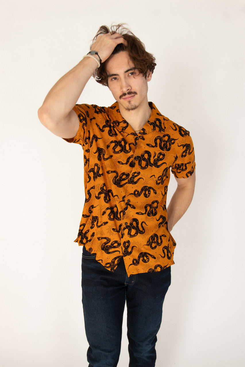 Celestial Snake Button Up Shirt