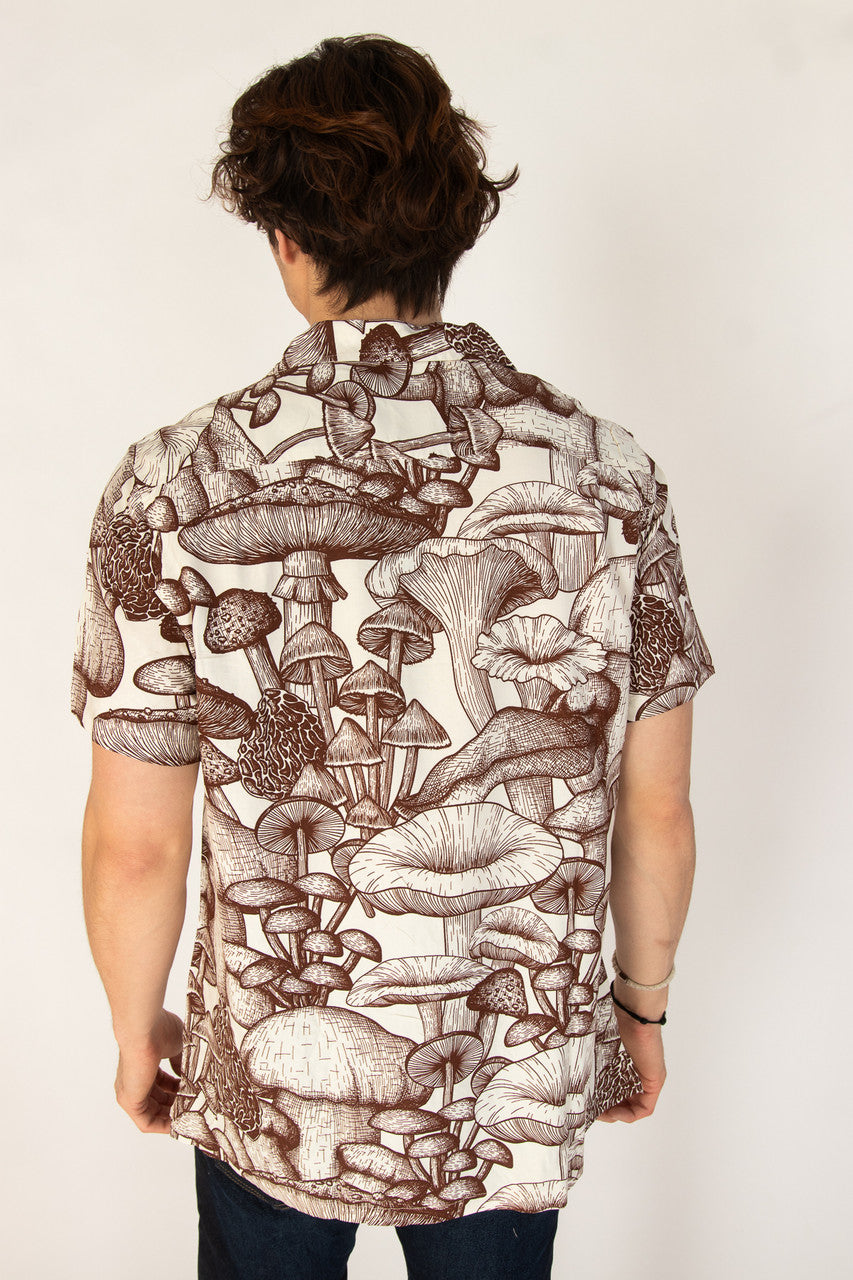 Woodland Mushrooms Button Up Shirt