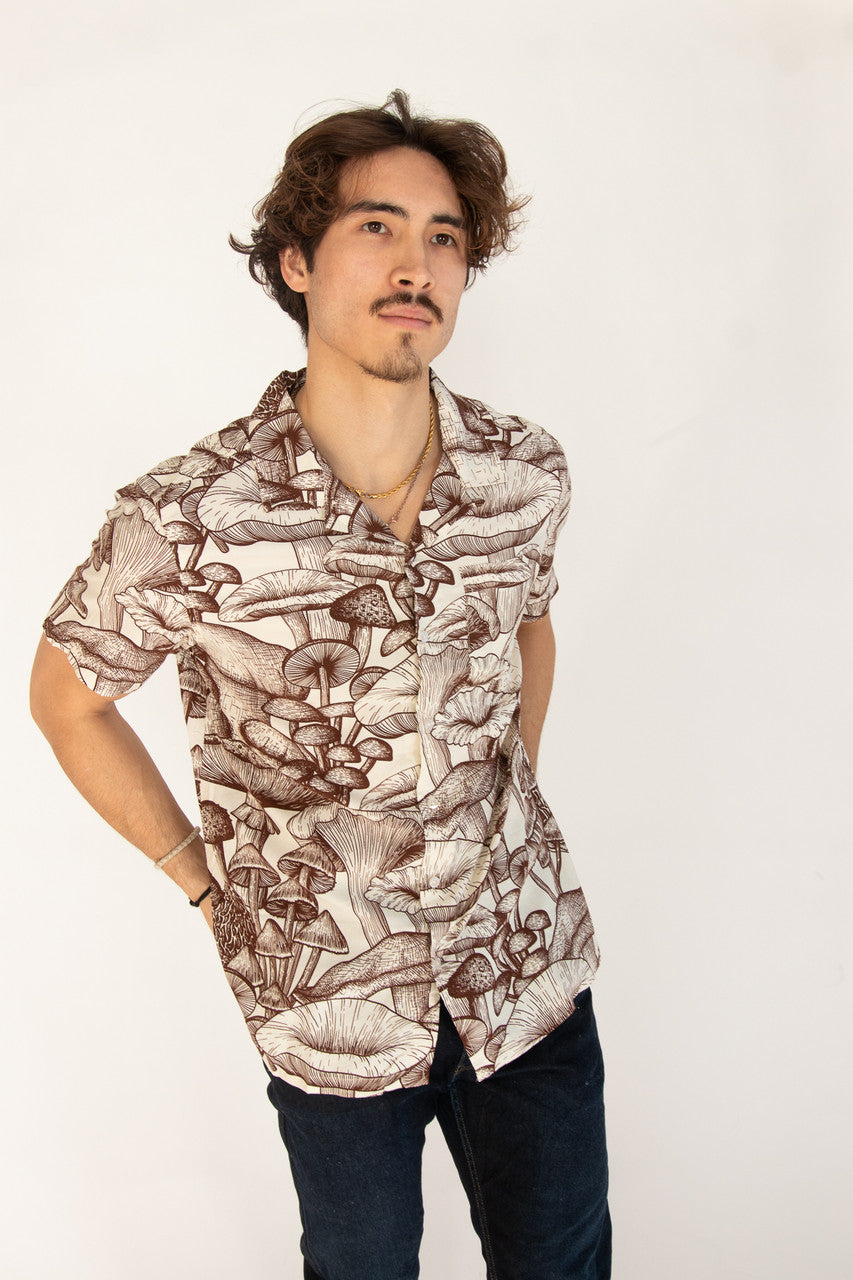 Woodland Mushrooms Button Up Shirt