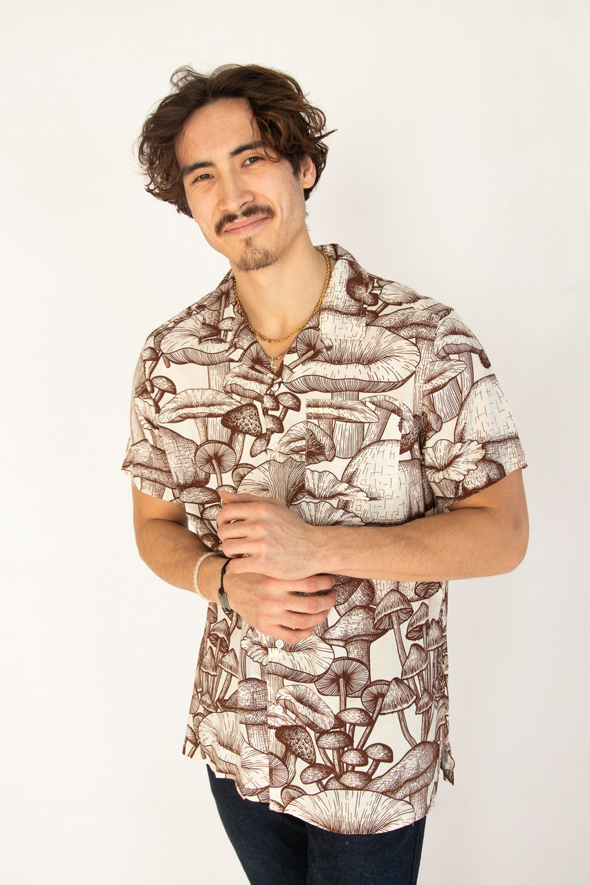 Woodland Mushrooms Button Up Shirt