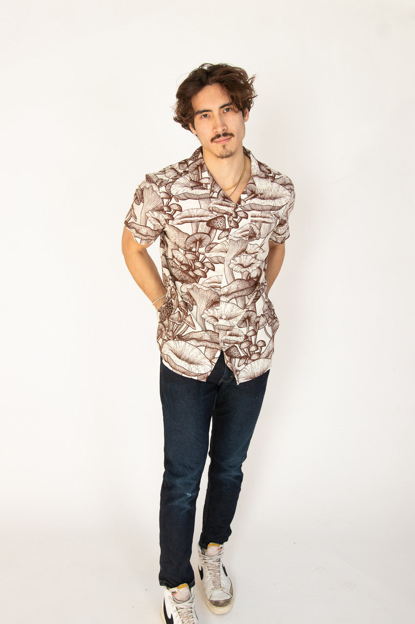 Woodland Mushrooms Button Up Shirt