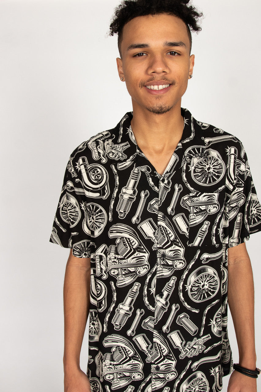 Start Your Engines Button Up Shirt