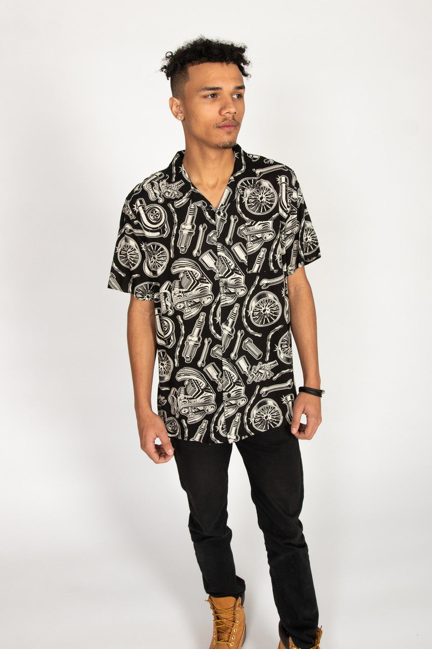 Start Your Engines Button Up Shirt