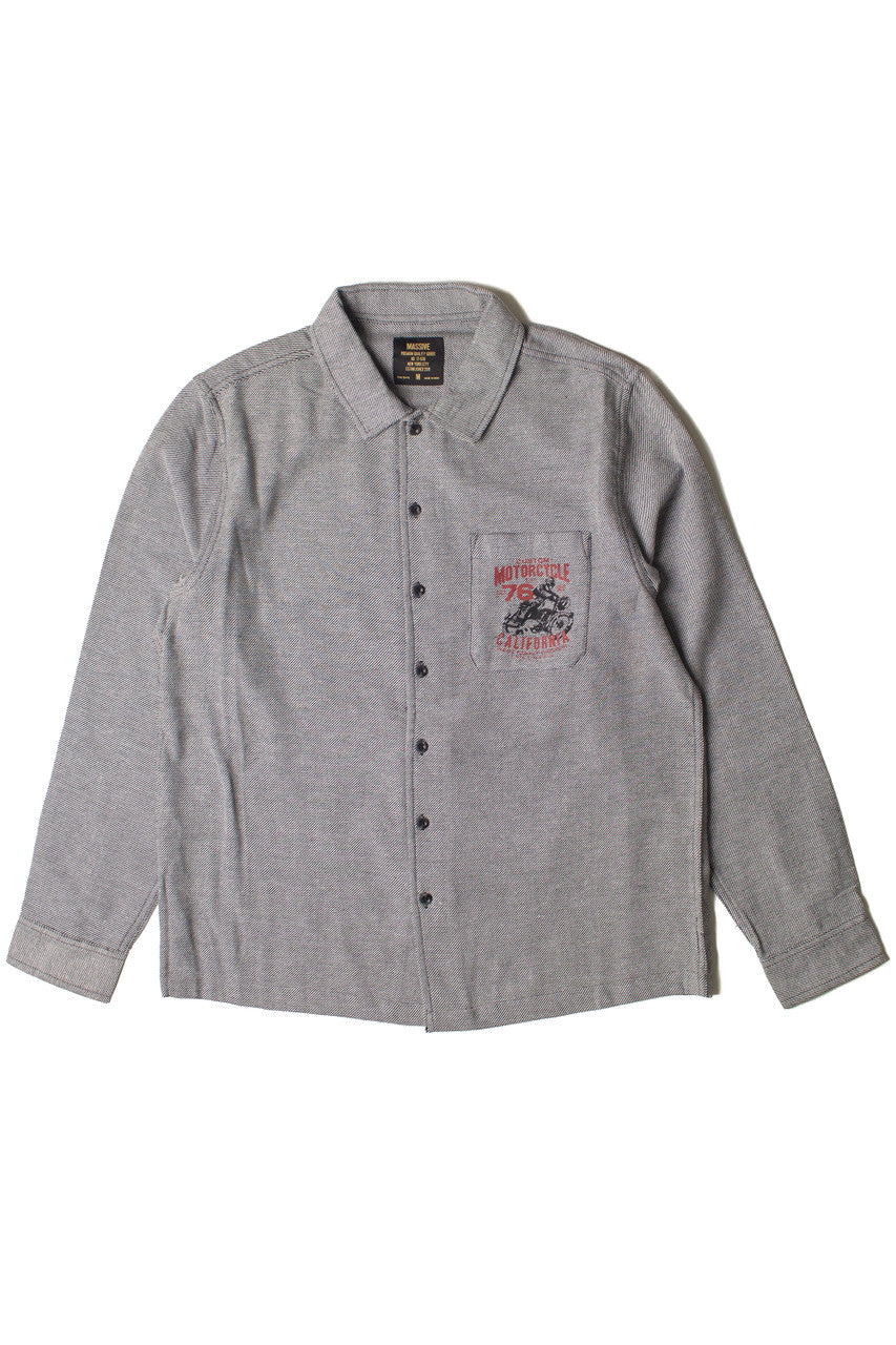 Long Sleeve Motorcycle Button Up Shirt