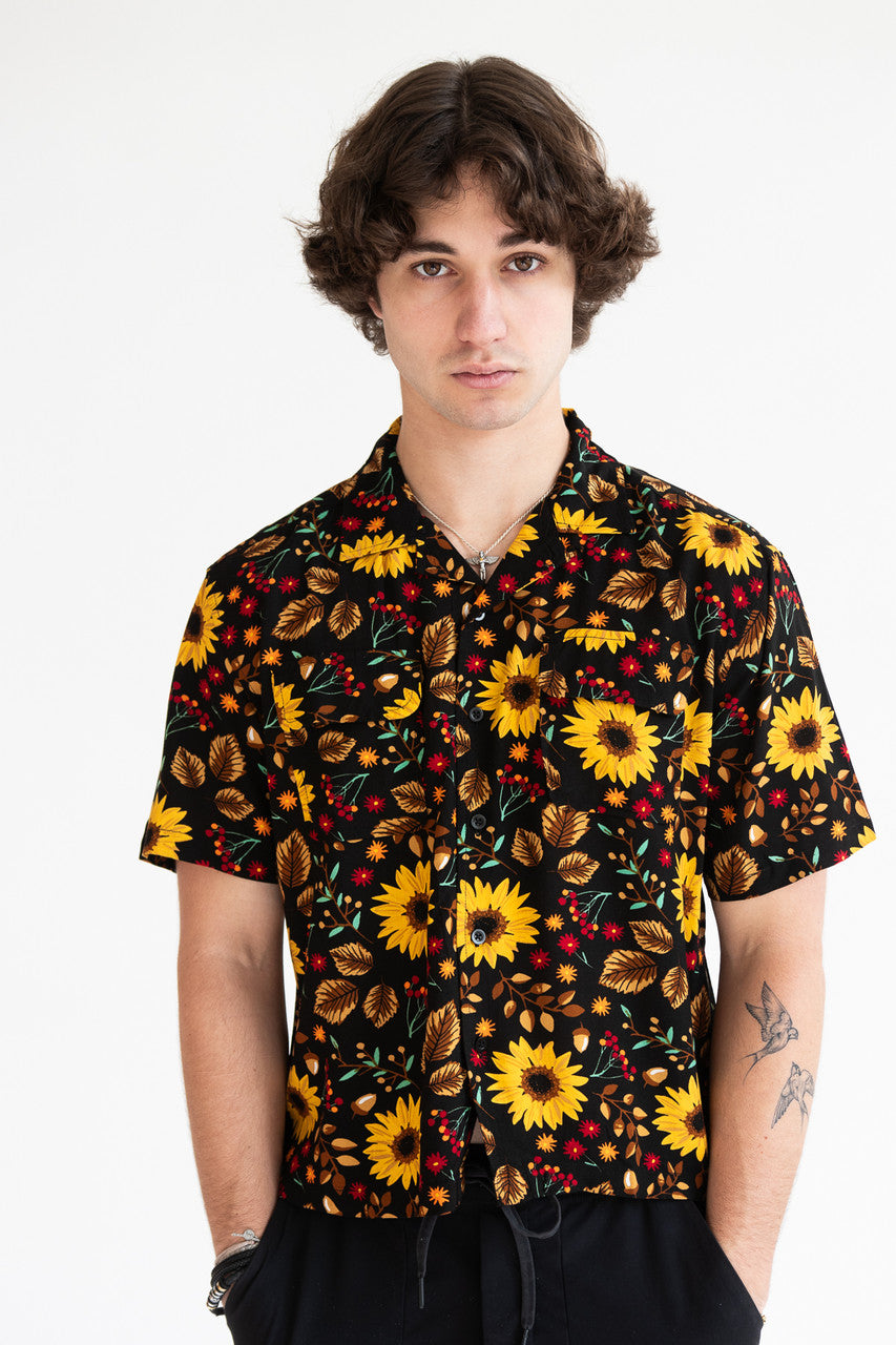 Sunflower Harvest Crop Fit Button Up Shirt