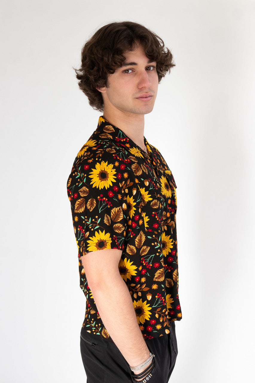 Sunflower Harvest Crop Fit Button Up Shirt