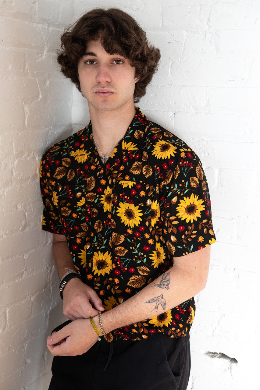 Sunflower Harvest Crop Fit Button Up Shirt