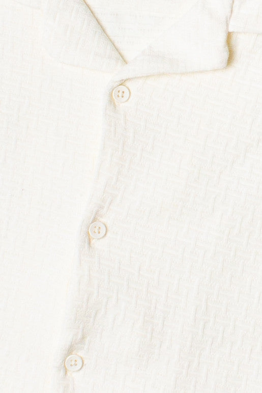 Textured Basket Weave Knit Button Up Shirt