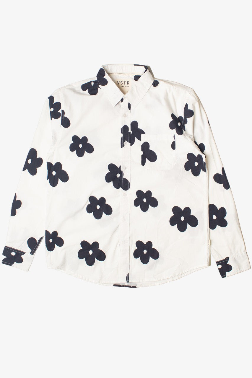 Cartoon Flowers Long Sleeve Button Up Shirt