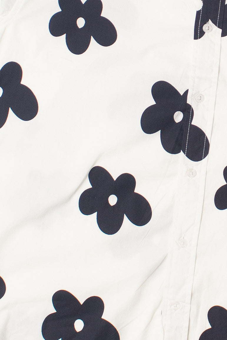 Cartoon Flowers Long Sleeve Button Up Shirt