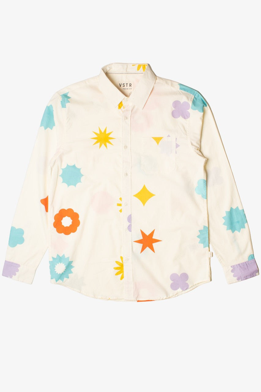Sticker Sheet Long Sleeve Button Up Shirt
