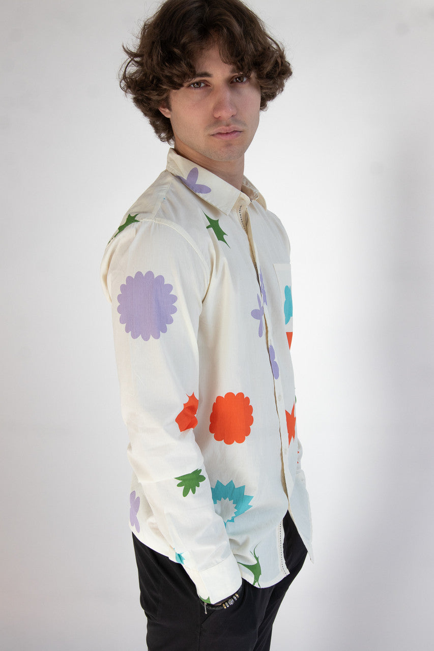 Sticker Sheet Long Sleeve Button Up Shirt