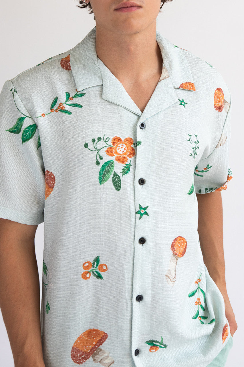 Floating Mushroom Button Shirt