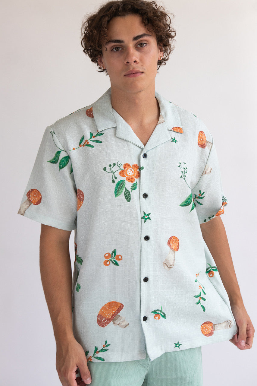 Floating Mushroom Button Shirt