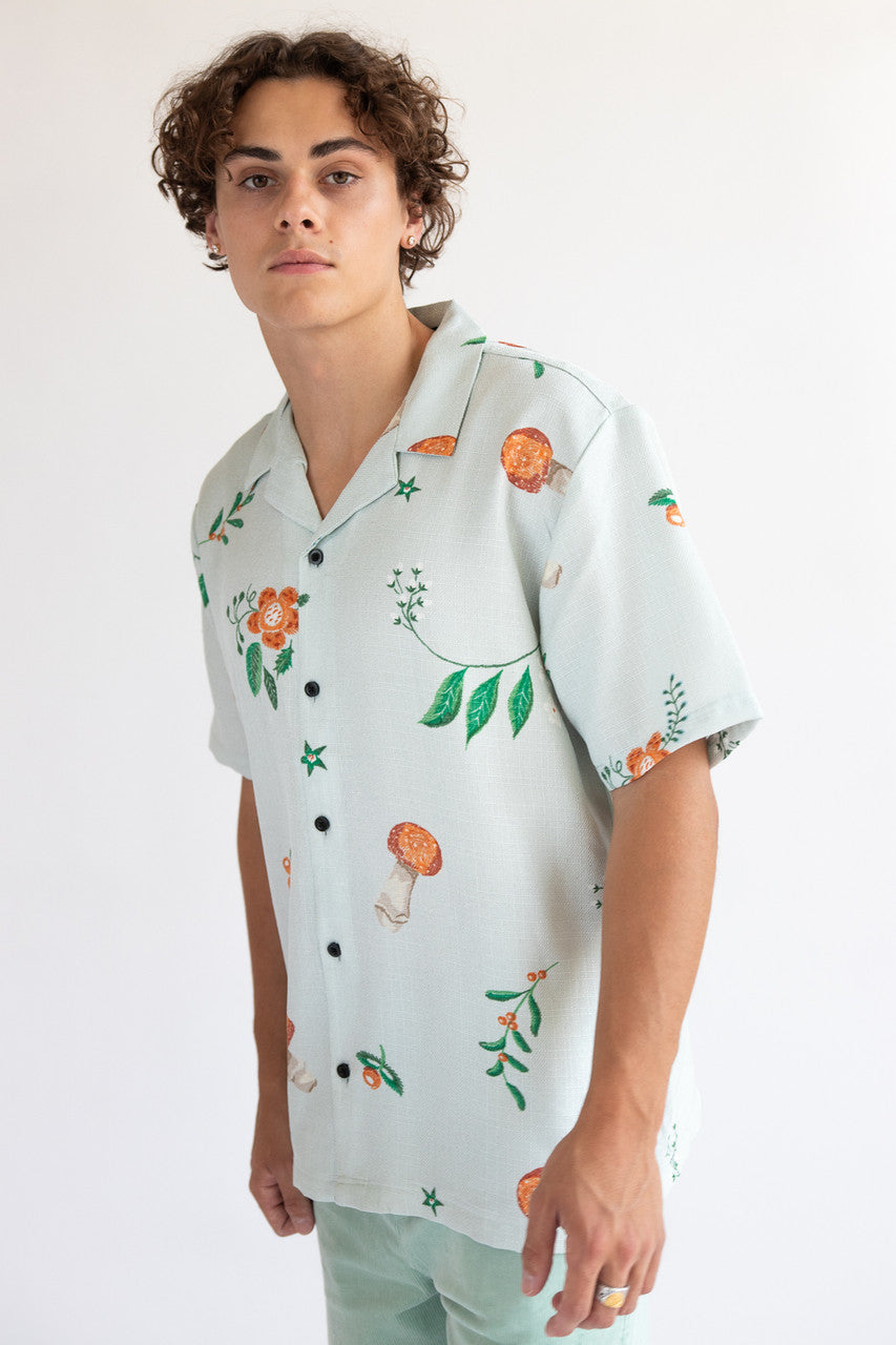 Floating Mushroom Button Shirt
