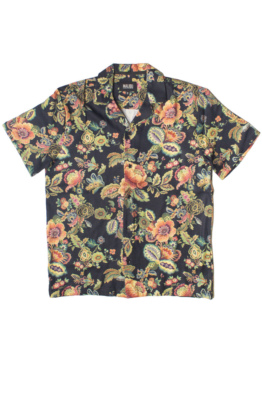 Tapestry Style Floral Button Up Shirt