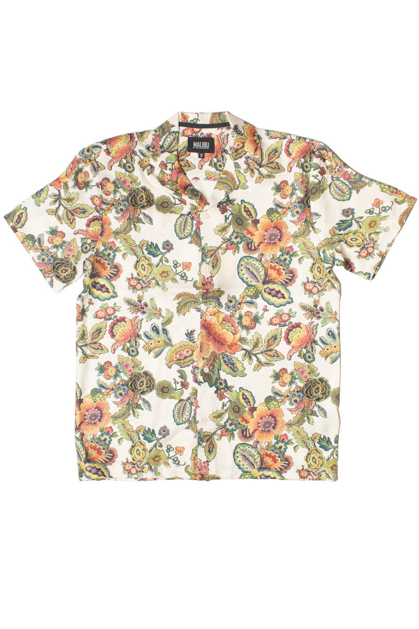 Tapestry Style Floral Button Up Shirt