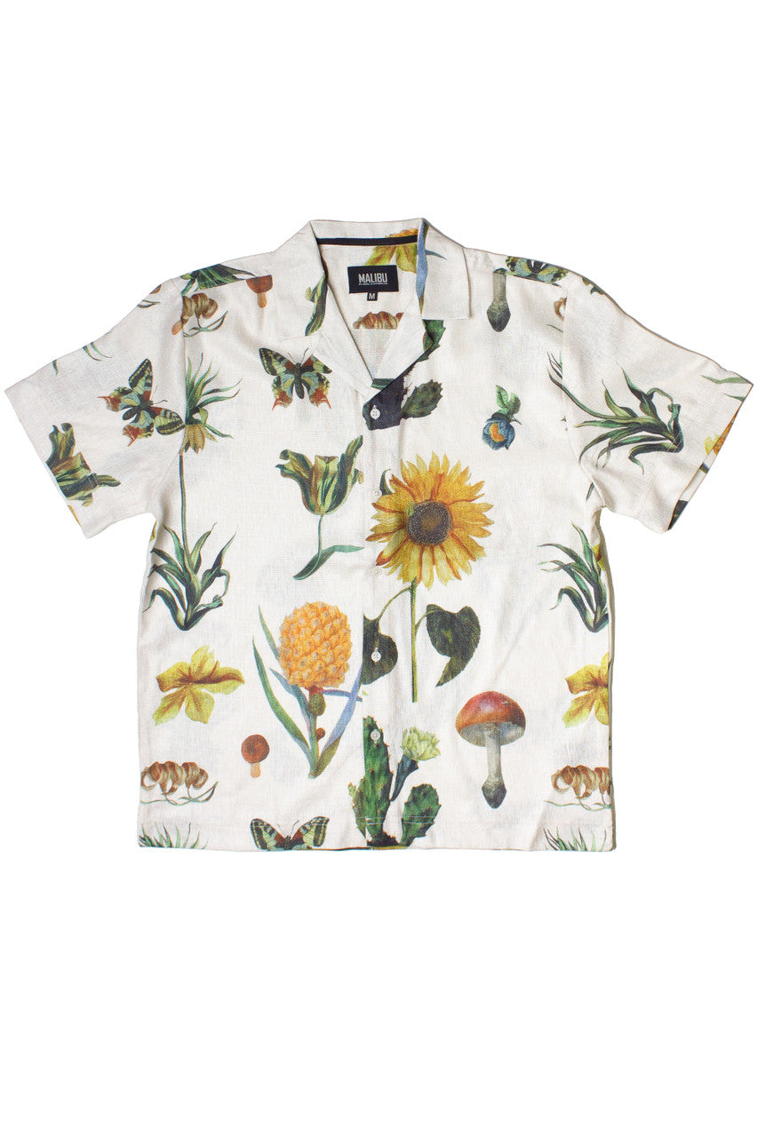 Vintage Botany Print Button Up Shirt