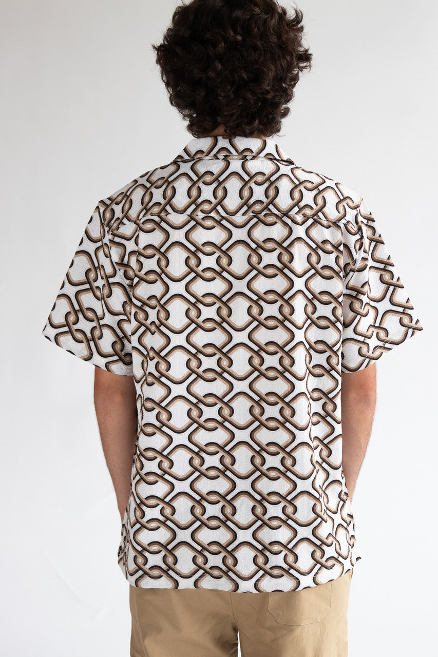 Interlocking Squares Button Shirt