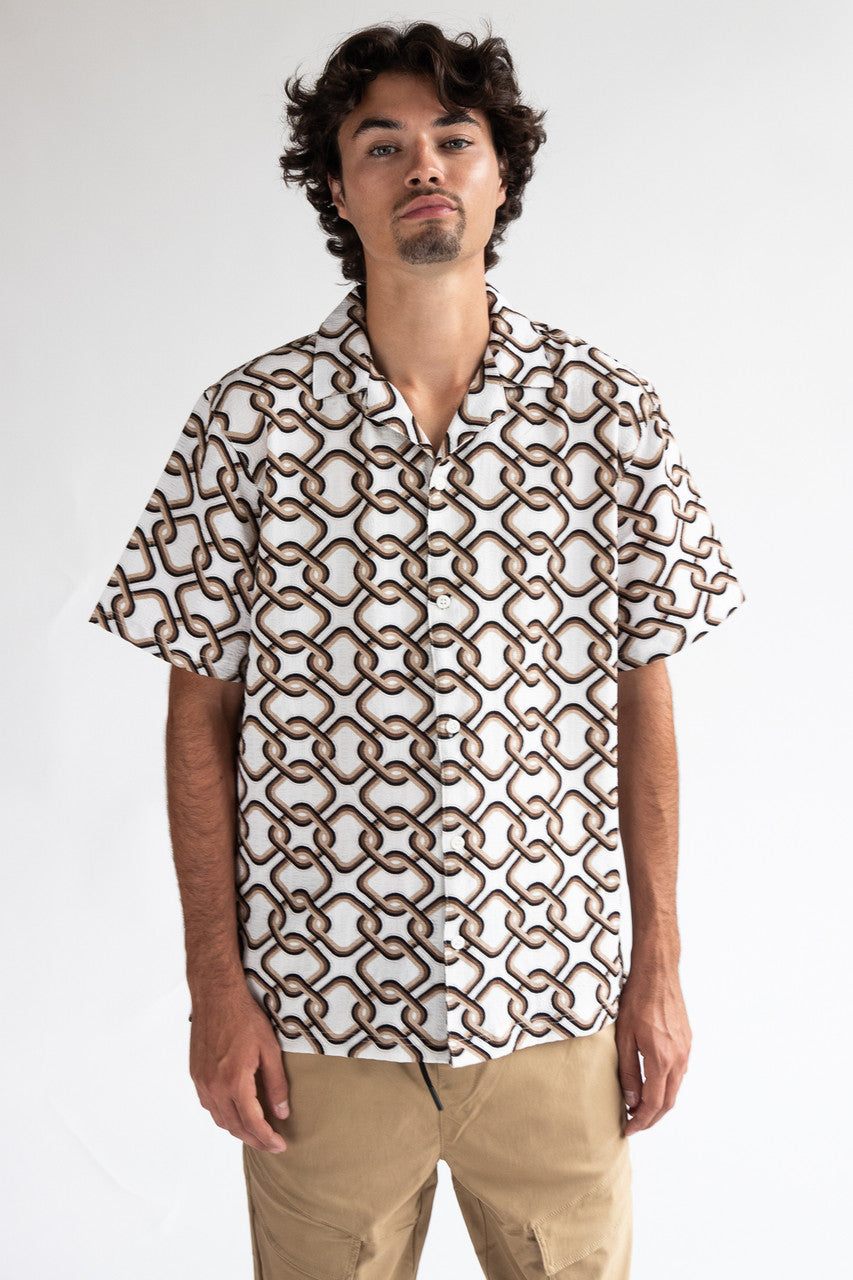 Interlocking Squares Button Shirt
