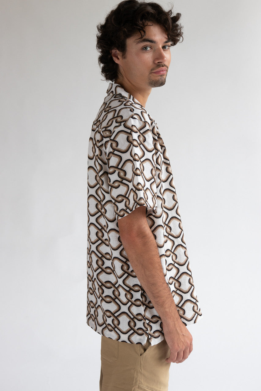 Interlocking Squares Button Shirt