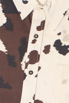 Steer Clear Cow Print Button Up Shirt
