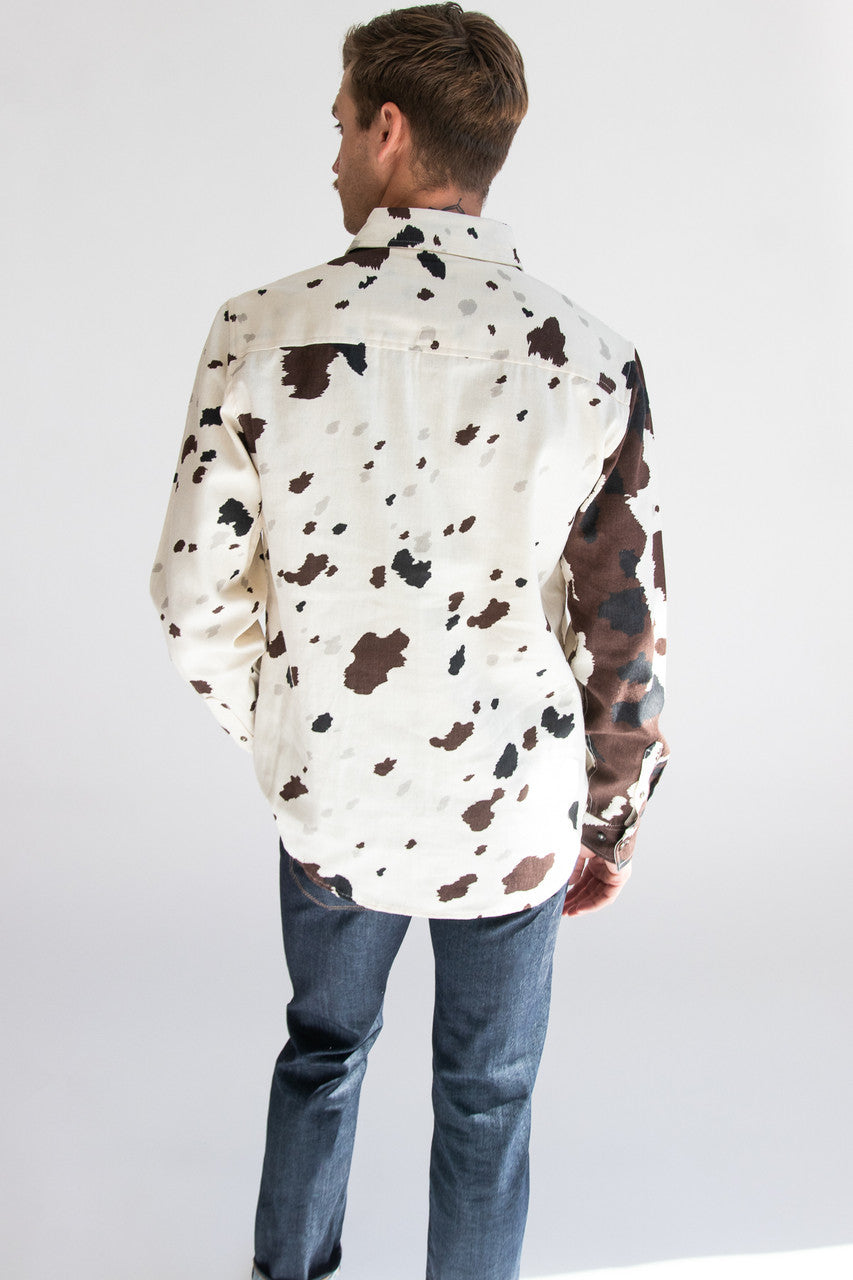 Steer Clear Cow Print Button Up Shirt