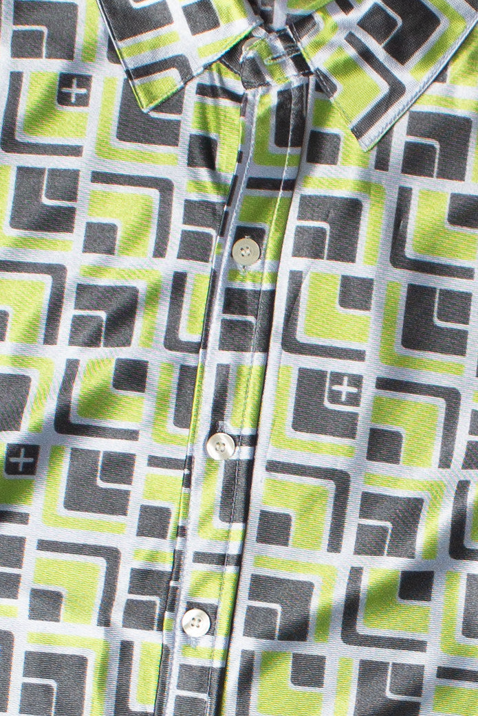 Mod 70's Square Long Sleeve Button Down Shirt