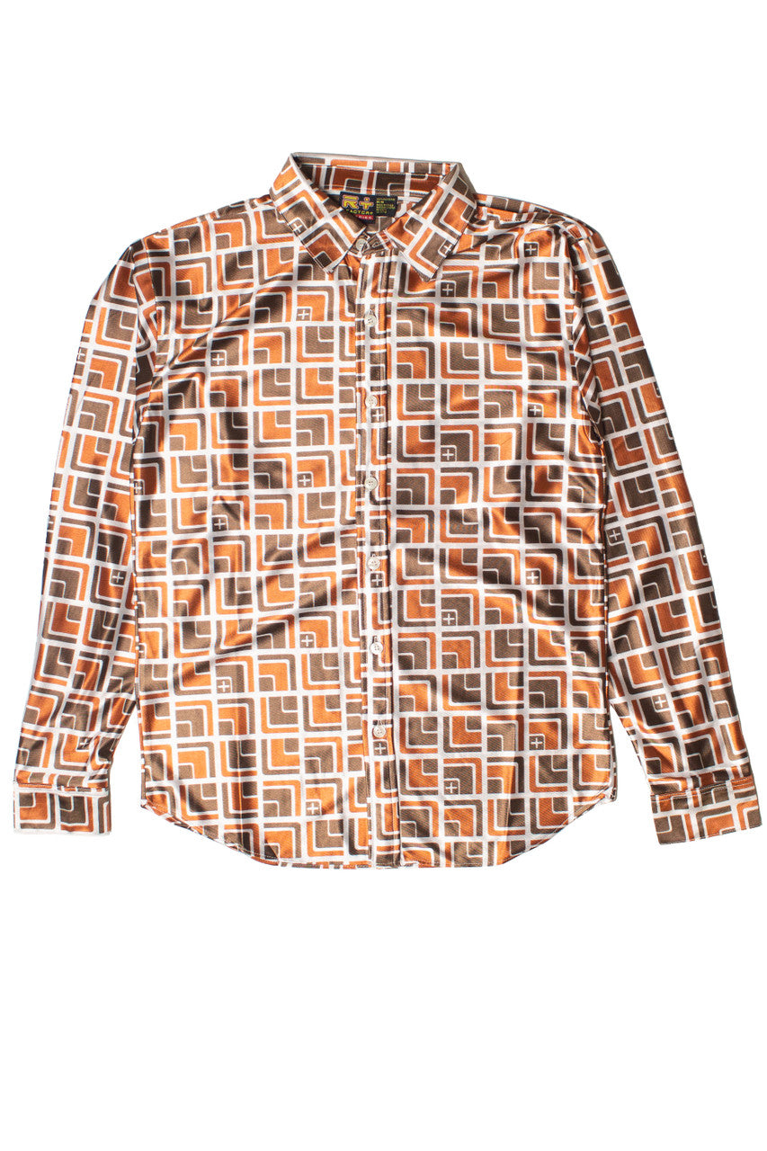 Mod 70's Square Long Sleeve Button Down Shirt
