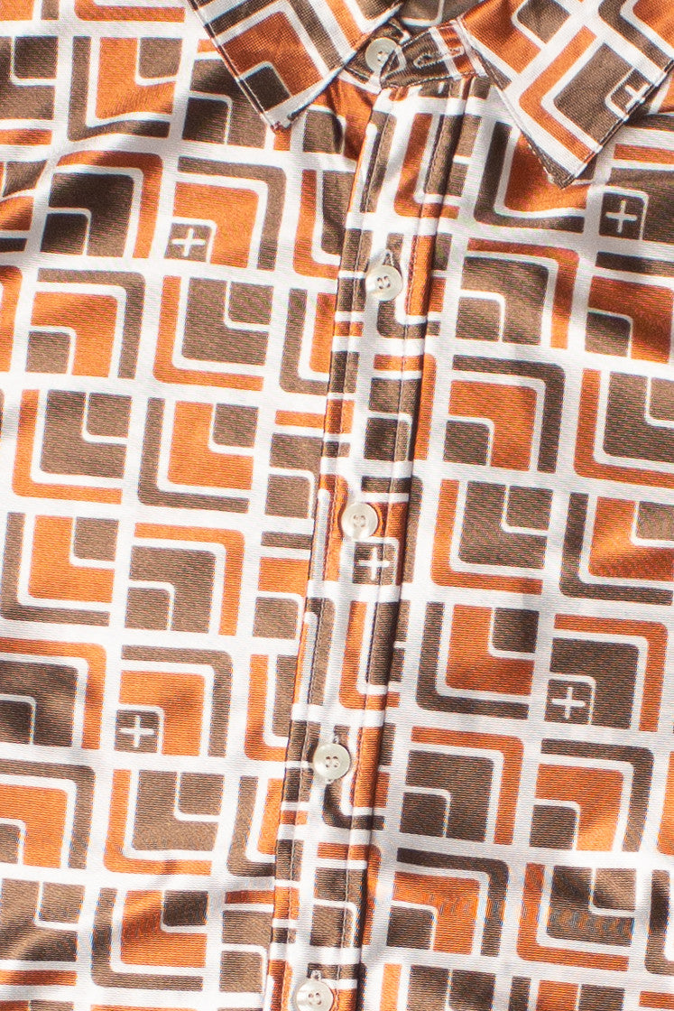 Mod 70's Square Long Sleeve Button Down Shirt