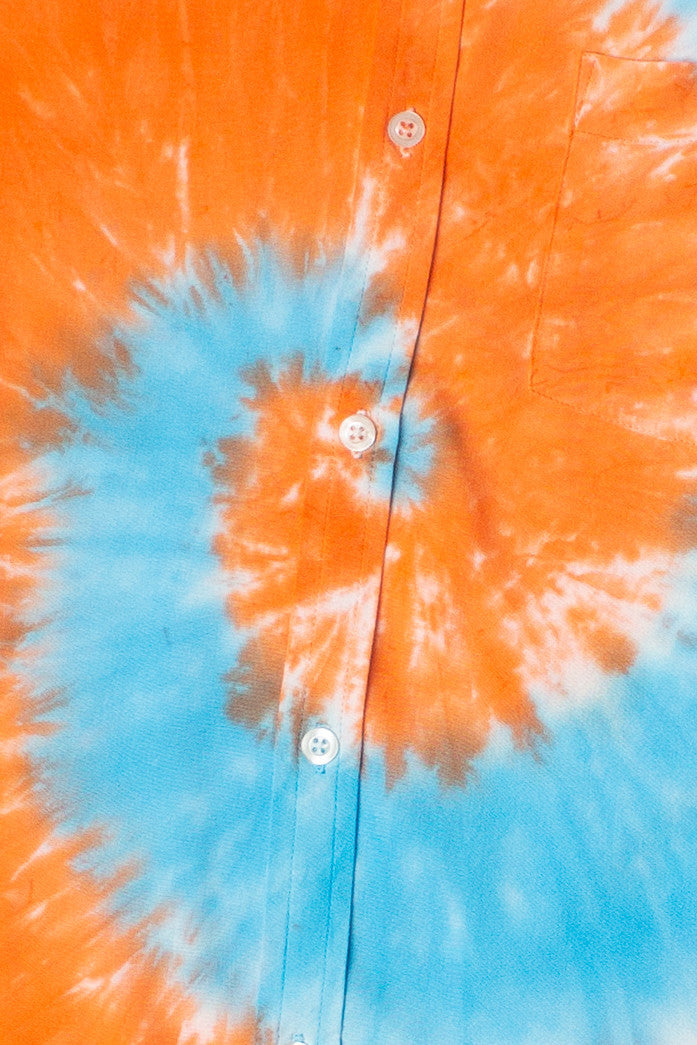 Rayon Tie Dye Button Up Shirt