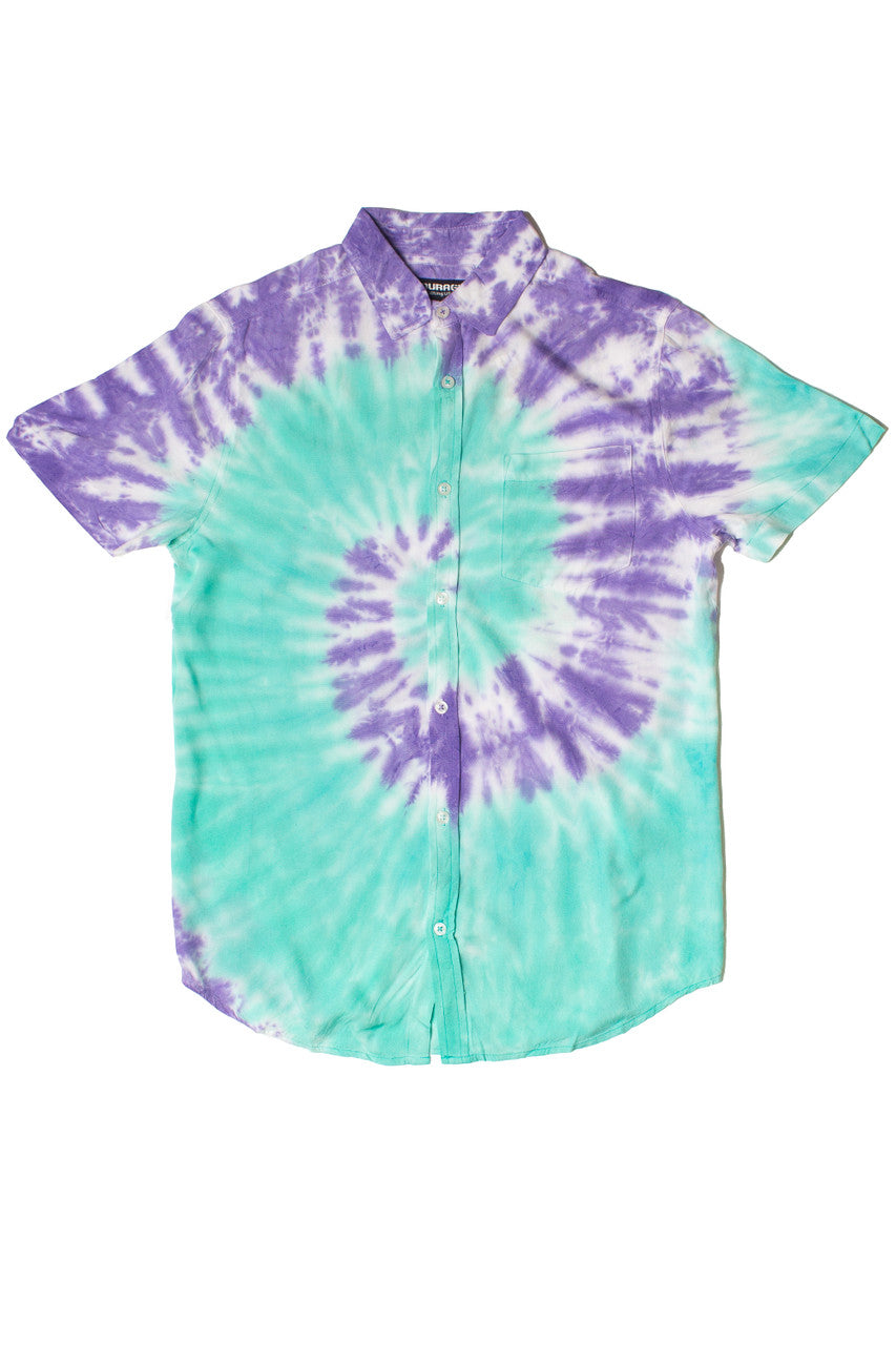Rayon Tie Dye Button Up Shirt
