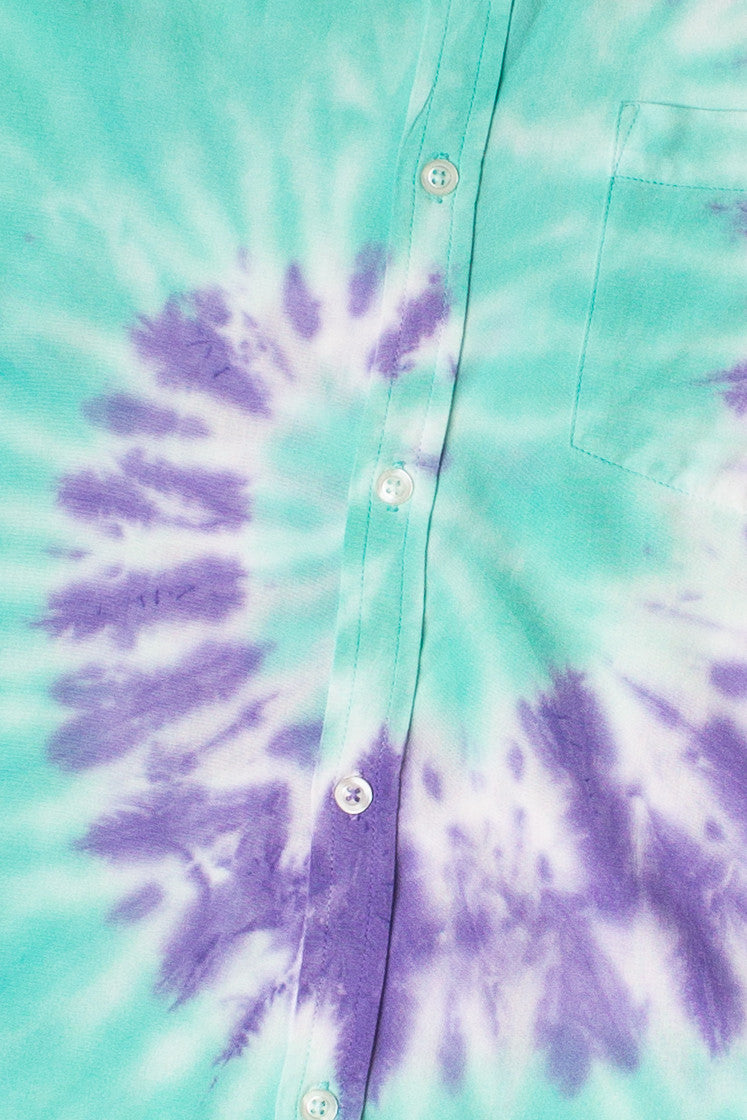 Rayon Tie Dye Button Up Shirt