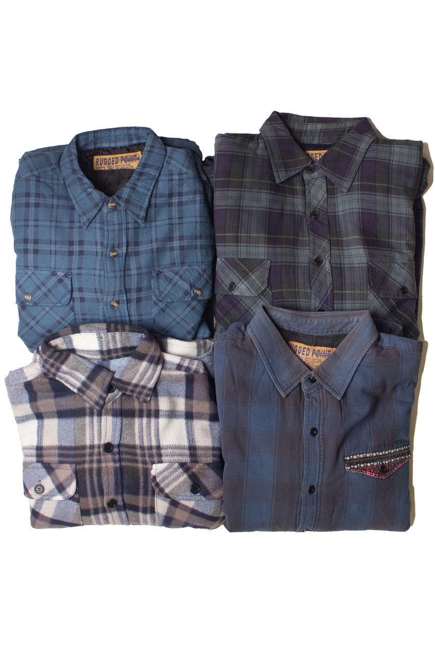 Assorted Blue Heavyweight Flannels