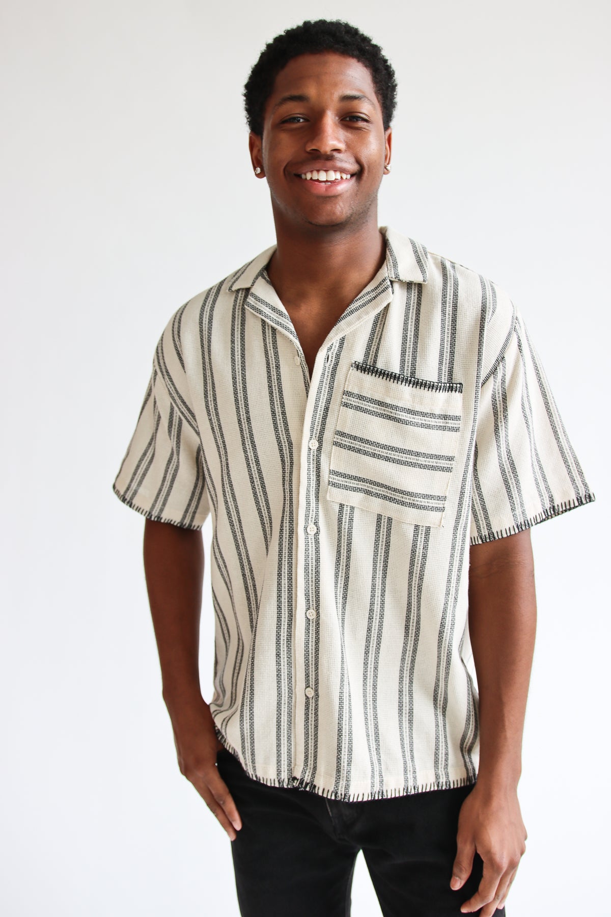 Blanket Stitch Trim Button Up