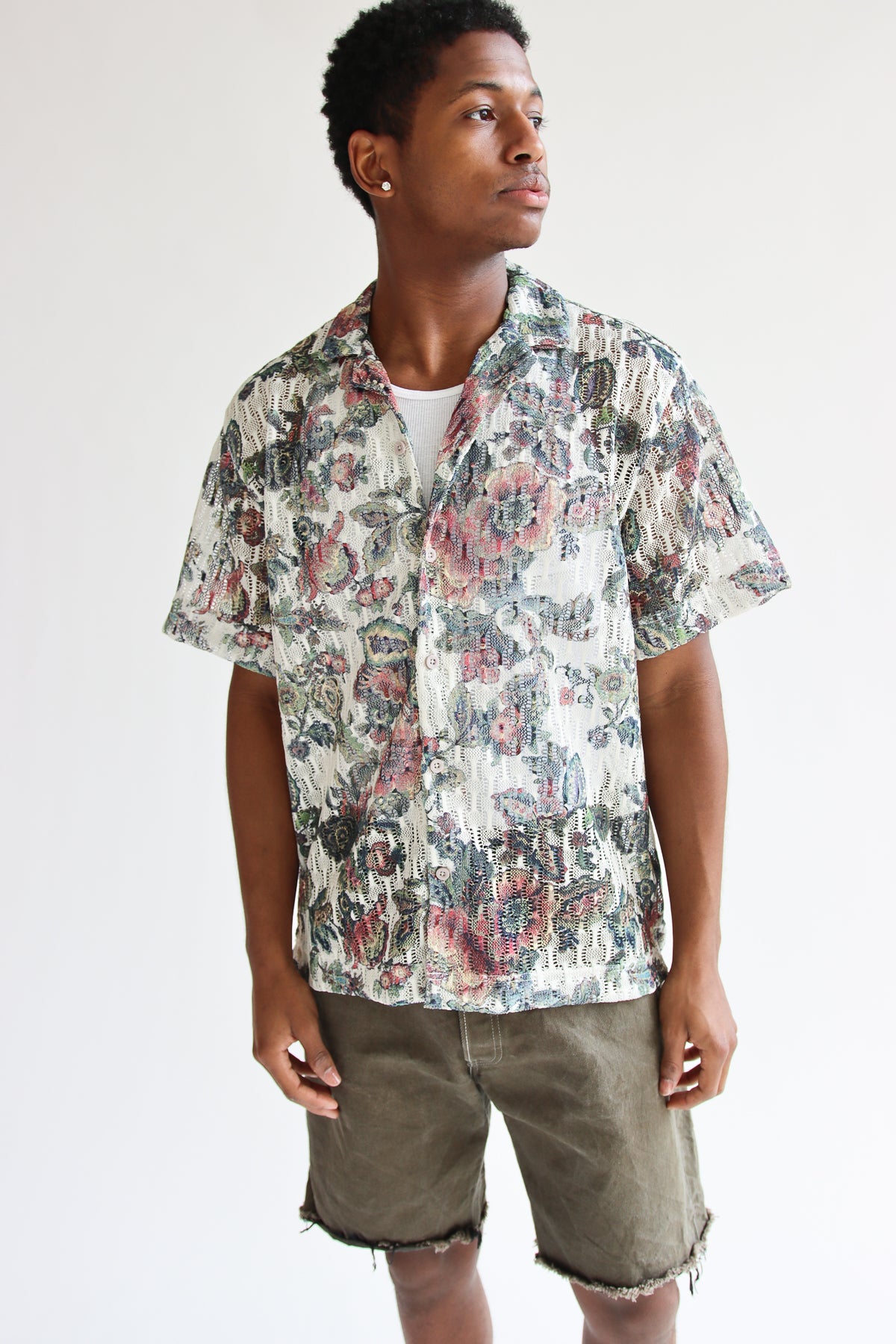 Printed Floral Button Up