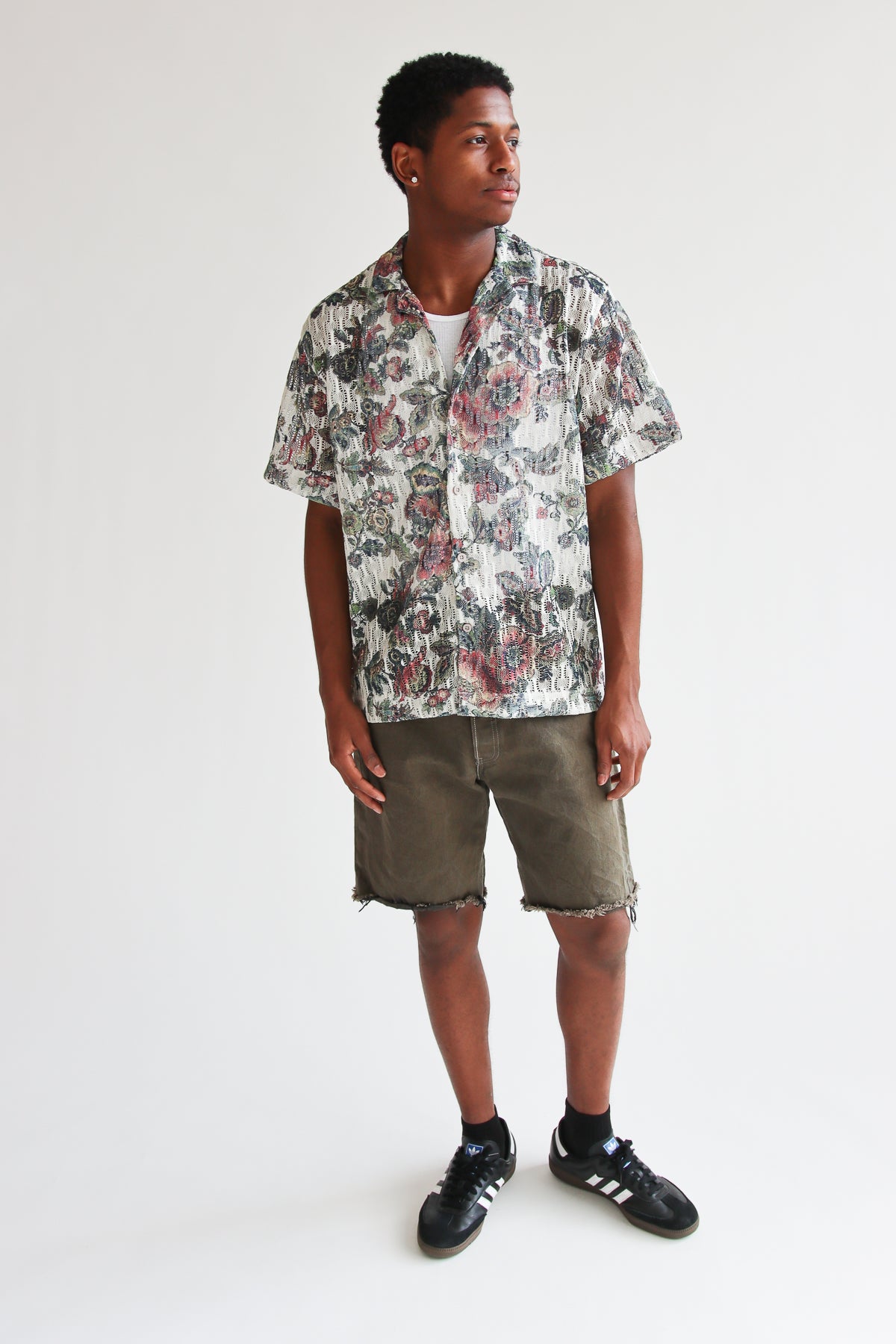 Printed Floral Button Up